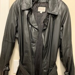Men’s long trench style soft distressed leather